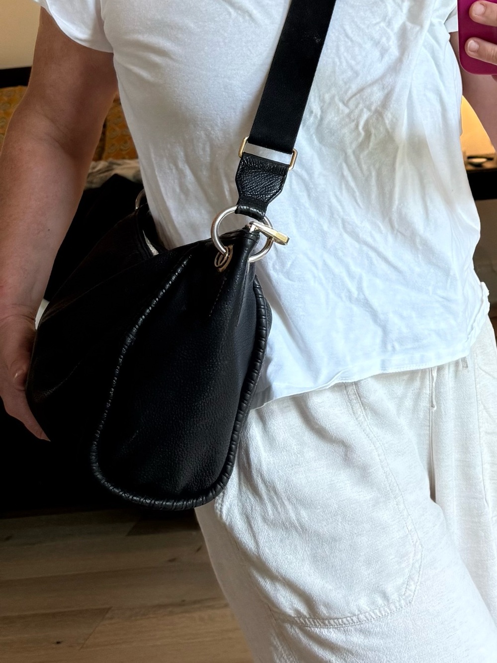 Bally Black Women's  Butter Pebbled Leather Shoulder Bag